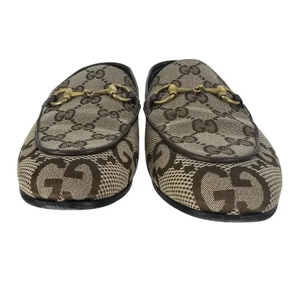 Gucci Jordaan Loafers GG Monogram Canvas in Rosewood with Leather Trim - Picture 10 of 16